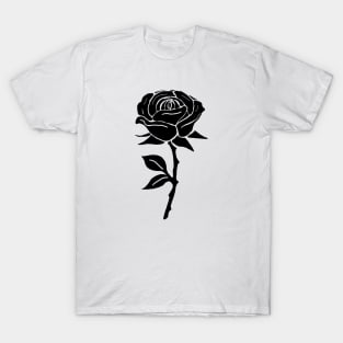 Black rose silhouette tattoo T-Shirt